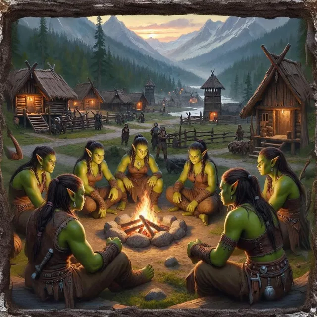 Деревня с девушками орками